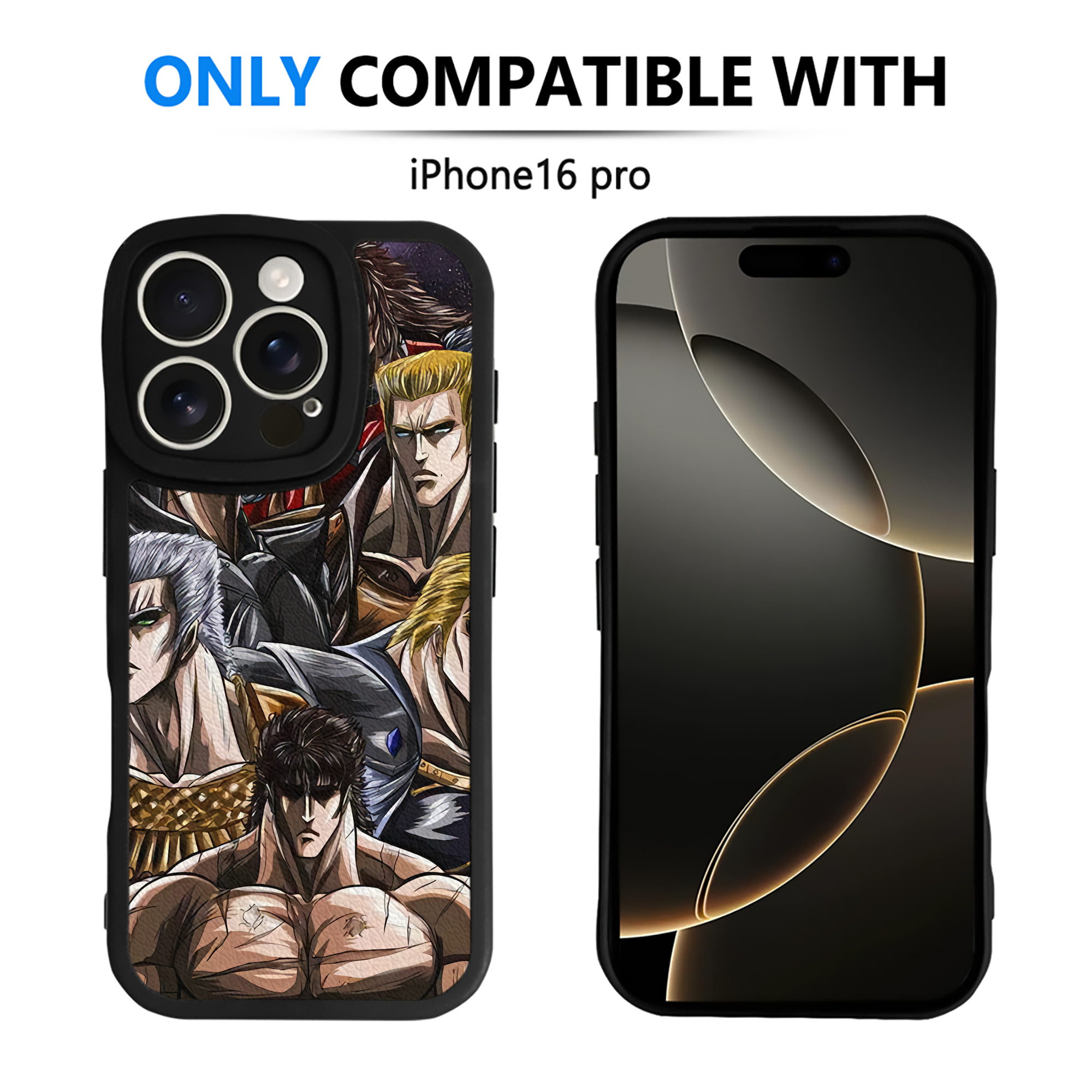 （画像用） 北斗の拳 Fist of the North Star 【iPhone 16シリーズ対応】シリコンスマホケース（レザー調） 材質：シリコン